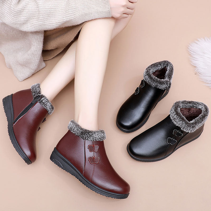 （descuento）Zapatos de algodón para mujeres (dos mariposas)