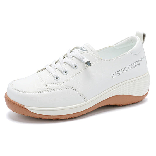 Zapatos de plataforma de cuero con suela blanda