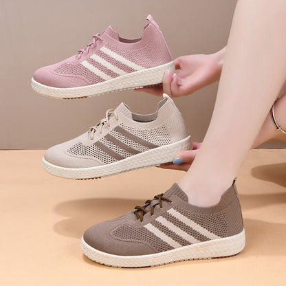 Tenis Casuales para Mujer con Tejido Flexible y Diseño Deportivo