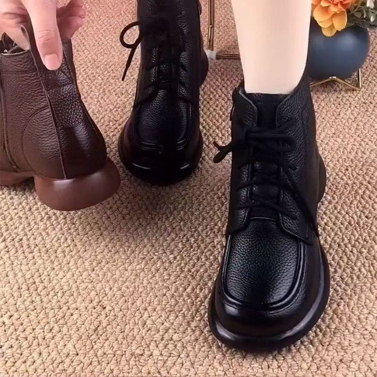 Botines cómodos de piel auténtica para mujer