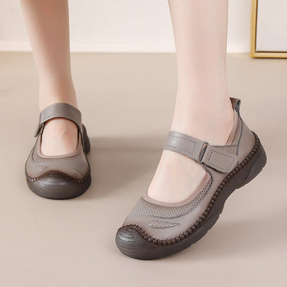 Zapatos de piel genuina cosidos a mano para mujer