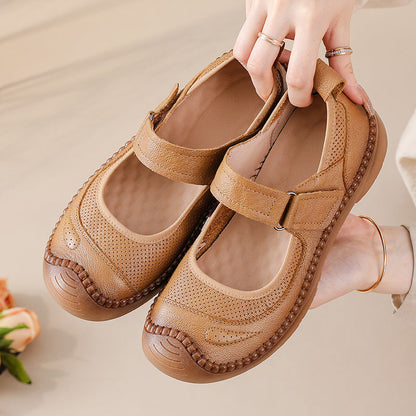 Zapatos de piel genuina cosidos a mano para mujer
