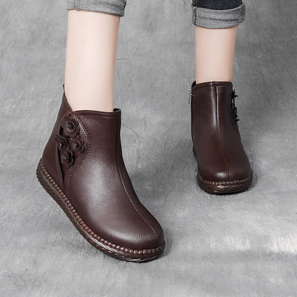 Botas de piel de mujer (cuatro flores)