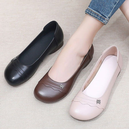 Zapatos de piel de vacuno antideslizantes con punta redonda
