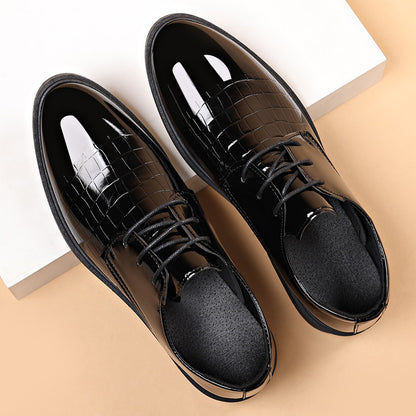 Zapatos de cuero para hombre con estampado de cocodrilo