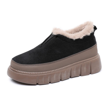 Botas de nieve de ante con suela gruesa antideslizante