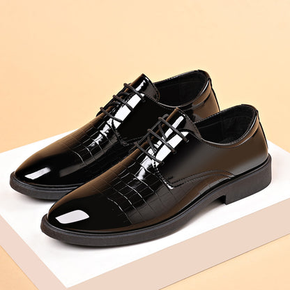 Zapatos de cuero para hombre con estampado de cocodrilo