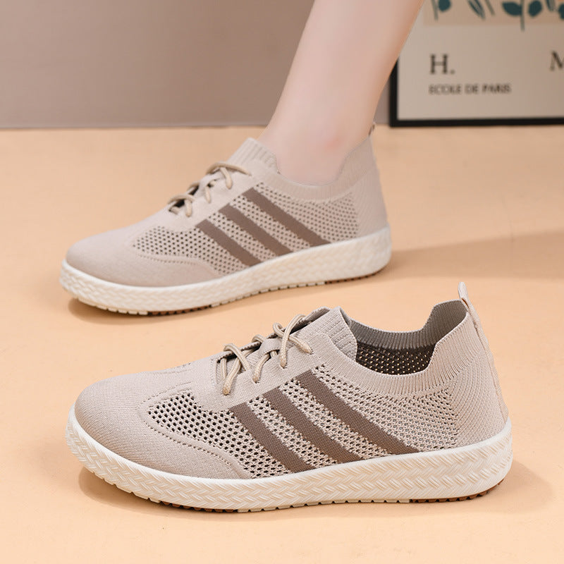 Tenis Casuales para Mujer con Tejido Flexible y Diseño Deportivo