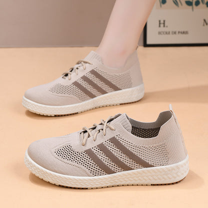 Tenis Casuales para Mujer con Tejido Flexible y Diseño Deportivo