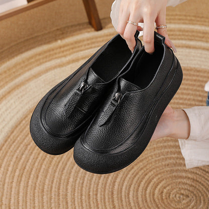 Zapatos de piel – primera capa, suela suave, retro