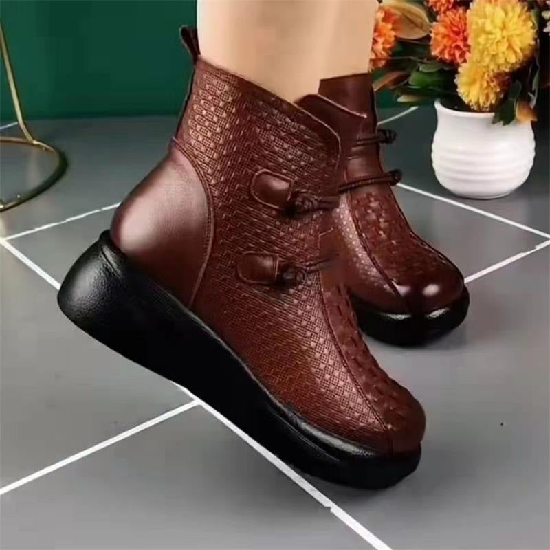 Botines de plataforma con cremallera lateral para mujer