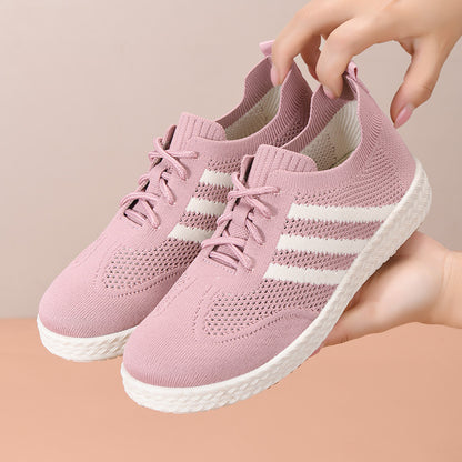 Tenis Casuales para Mujer con Tejido Flexible y Diseño Deportivo