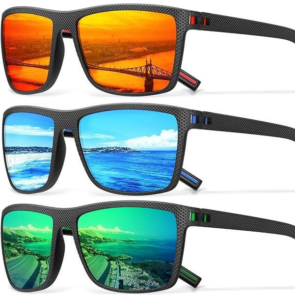 🔥Gafas de sol polarizadas retro para hombre y mujer, con parte superior plana y cuadrada, para conducir, pescar, hacer senderismo y jugar al golf.🎁