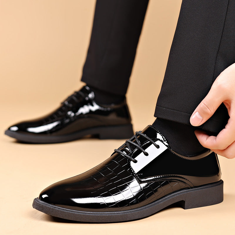 Zapatos de cuero para hombre con estampado de cocodrilo
