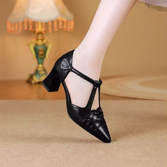 Zapatos de tacón punta fina nuevos, diseño cómodo