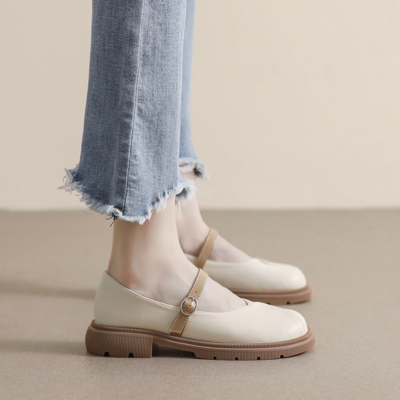 Zapatos Mary Jane de punta redonda con plataforma