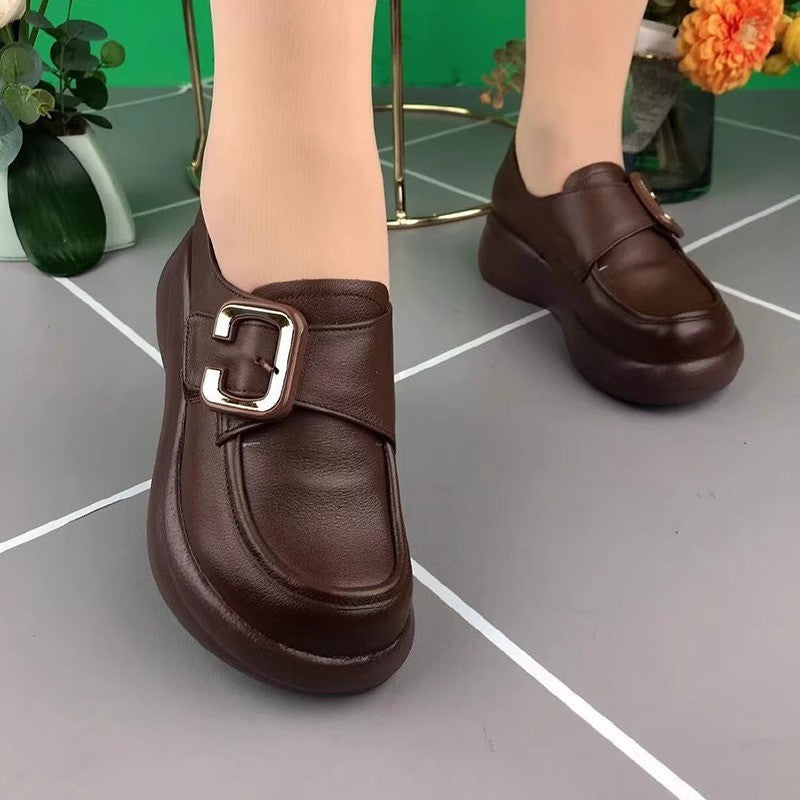 Zapatos de suela gruesa estilo británico