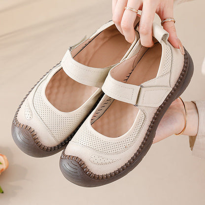 Zapatos de piel genuina cosidos a mano para mujer