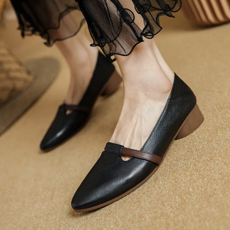 Zapatos bicolor de piel suave