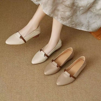 Zapatos bicolor de piel suave