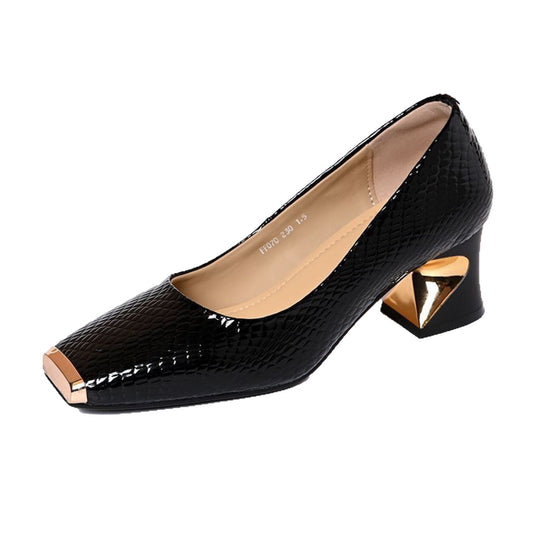 Zapatos de vestir con punta de metal y acabado piel de serpiente