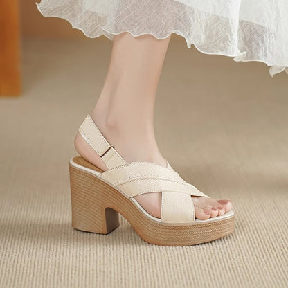Sandalias de tacón alto con plataforma y punta abierta-G