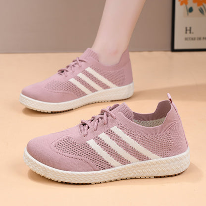 Tenis Casuales para Mujer con Tejido Flexible y Diseño Deportivo