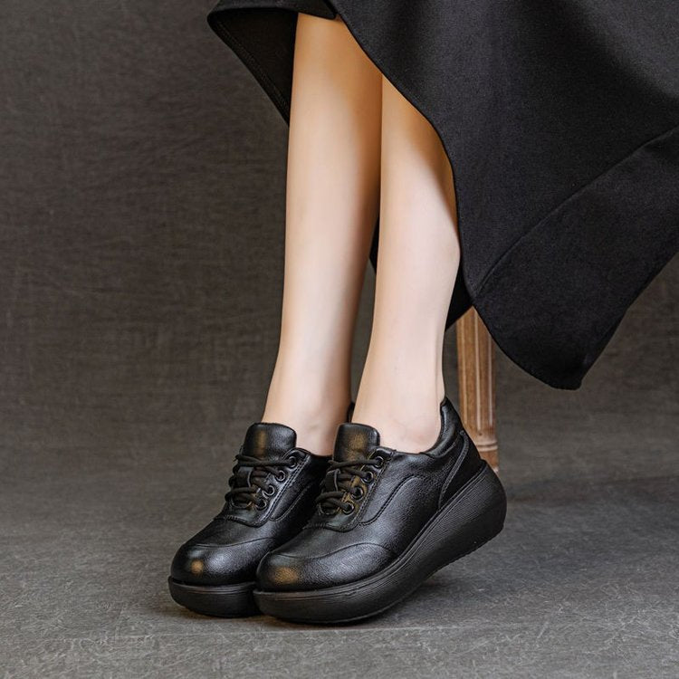 Zapatos de Mujer con Suela Gruesa y Diseño Clásico