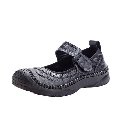 Zapatos de piel genuina cosidos a mano para mujer