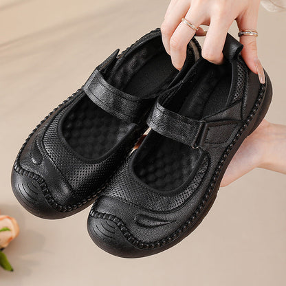 Zapatos de piel genuina cosidos a mano para mujer
