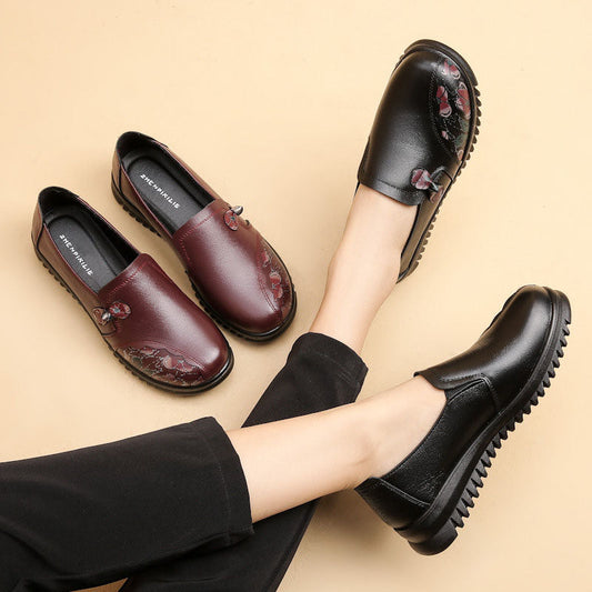 Mocasines piel suave suela gruesa