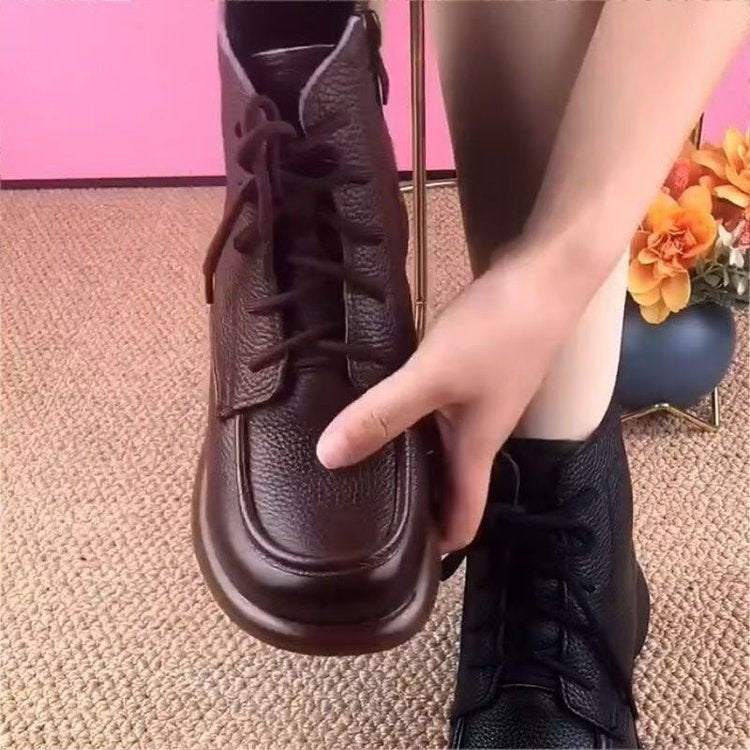 Botines cómodos de piel auténtica para mujer