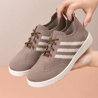 Tenis Casuales para Mujer con Tejido Flexible y Diseño Deportivo
