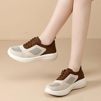 Zapatos deportivos de malla con punta redonda y suela suave