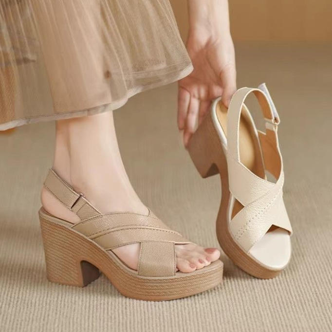 Sandalias de tacón alto con plataforma y punta abierta-G