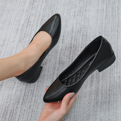 Zapatos de piel con tacón grueso que no cansan