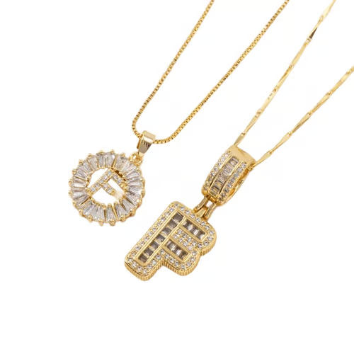 Paquete de 2 collares con colgante de letra inicial