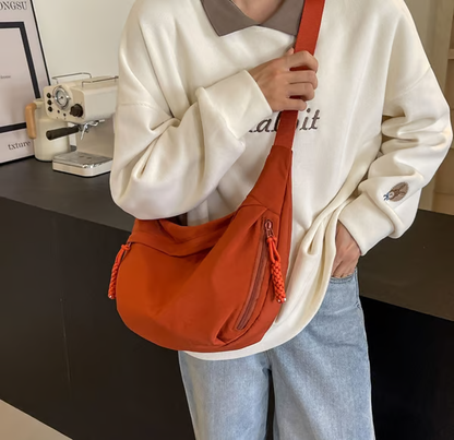 Venta directa de diseñador👜Bolso bandolera hobo de nailon liso para mujer