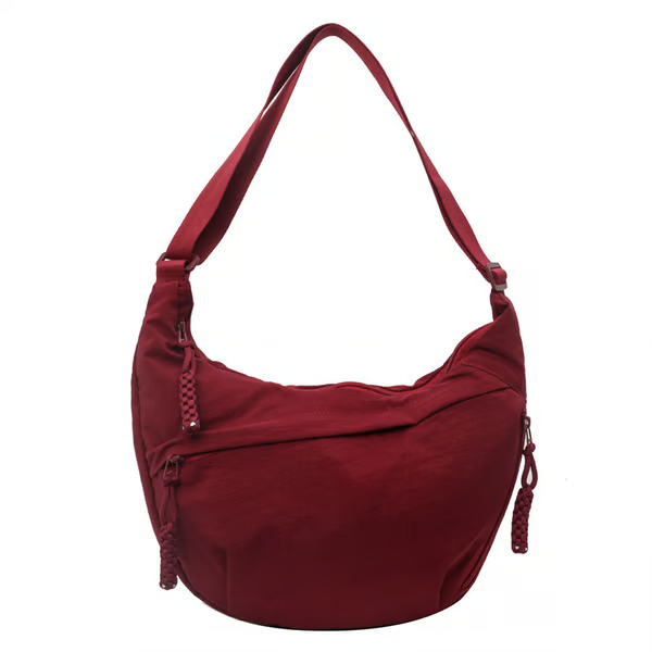 Venta directa de diseñador👜Bolso bandolera hobo de nailon liso para mujer