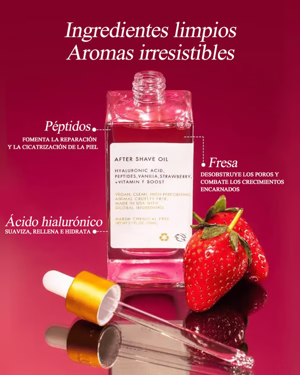 🔥Oferta especial de último día🍓 Aceite perfumado para después del afeitado - Aroma a fresa y vainilla