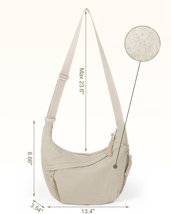 Venta directa de diseñador👜Bolso bandolera hobo de nailon liso para mujer